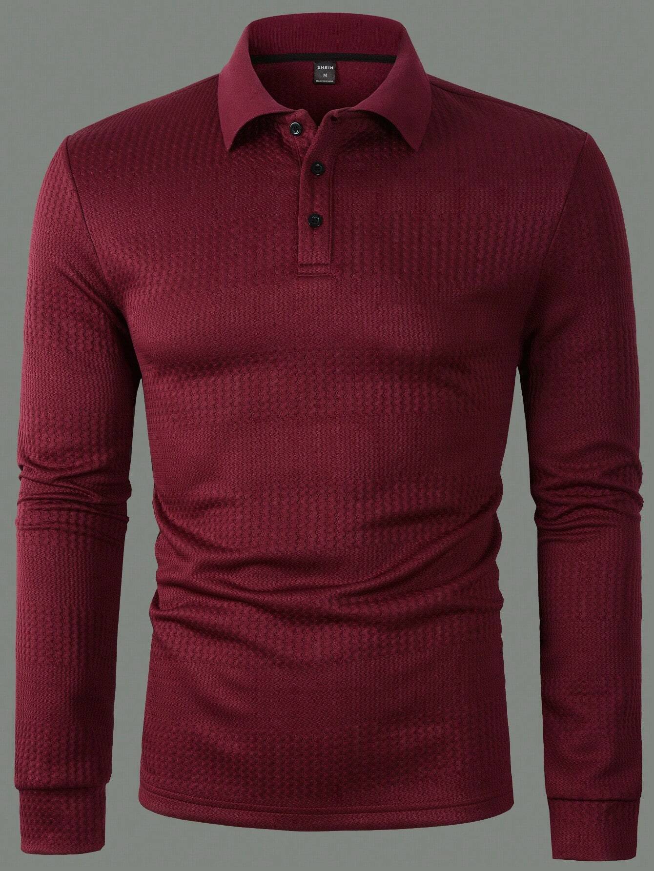 B-longsleeve TM Luxe Polo Bordeaux