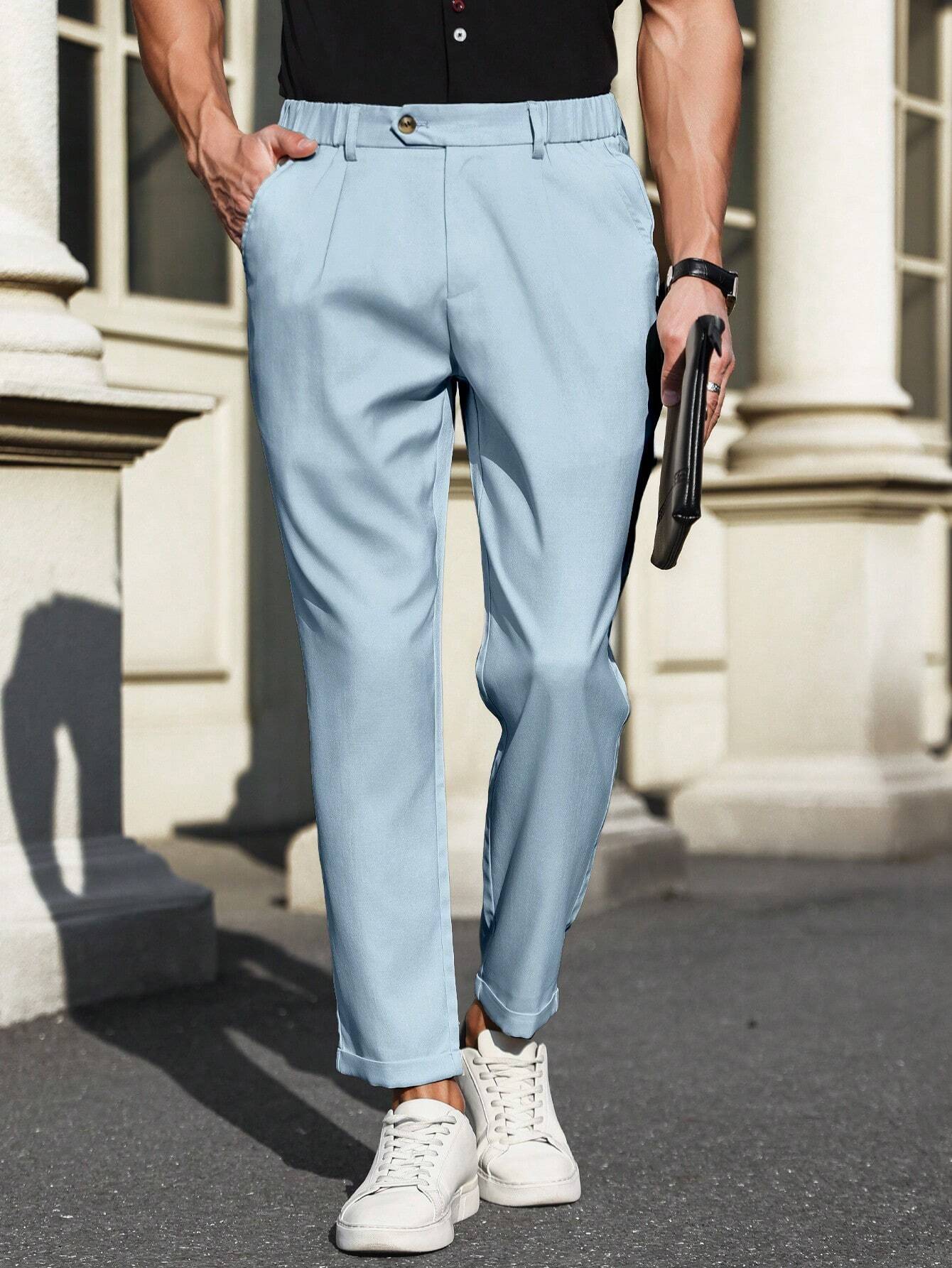 EleganceFit™ Casual Trousers Babyblauw