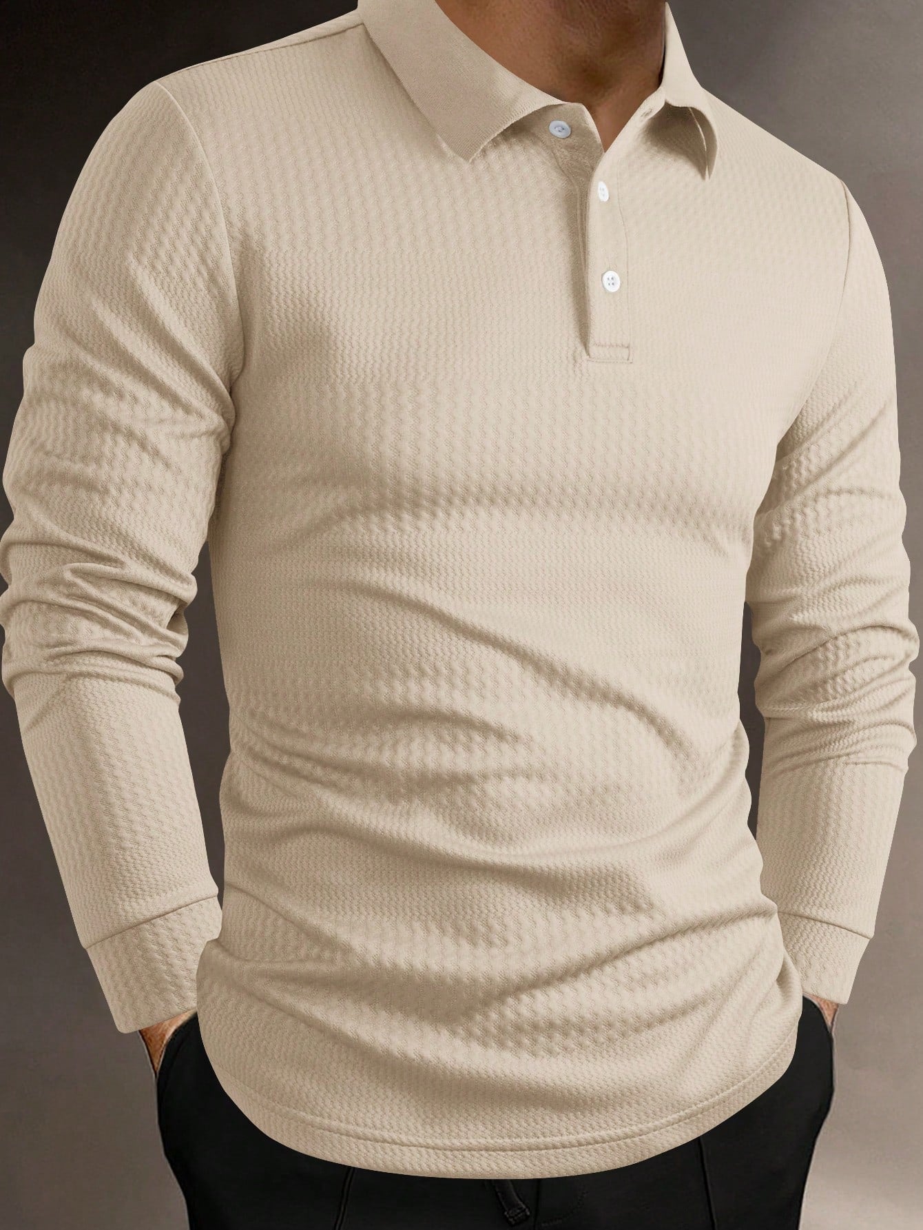 B-longsleeve TM Luxe Polo Donkergrijs