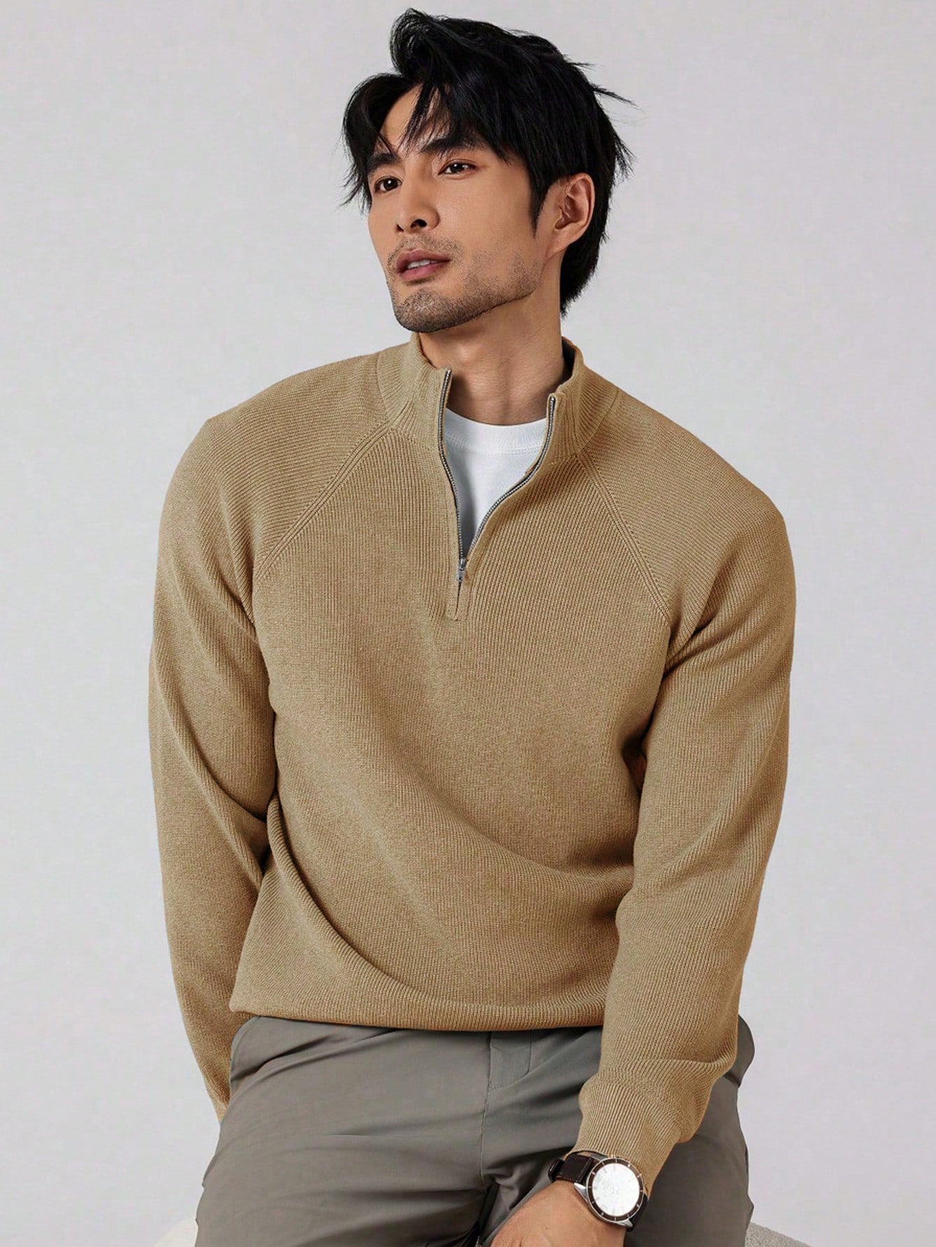SwiftZip Men's Sweater Lichtblauw