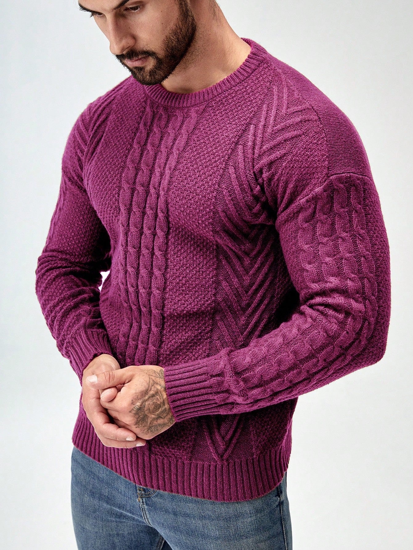 SavvyKnit Men's Sweater Donkergroen