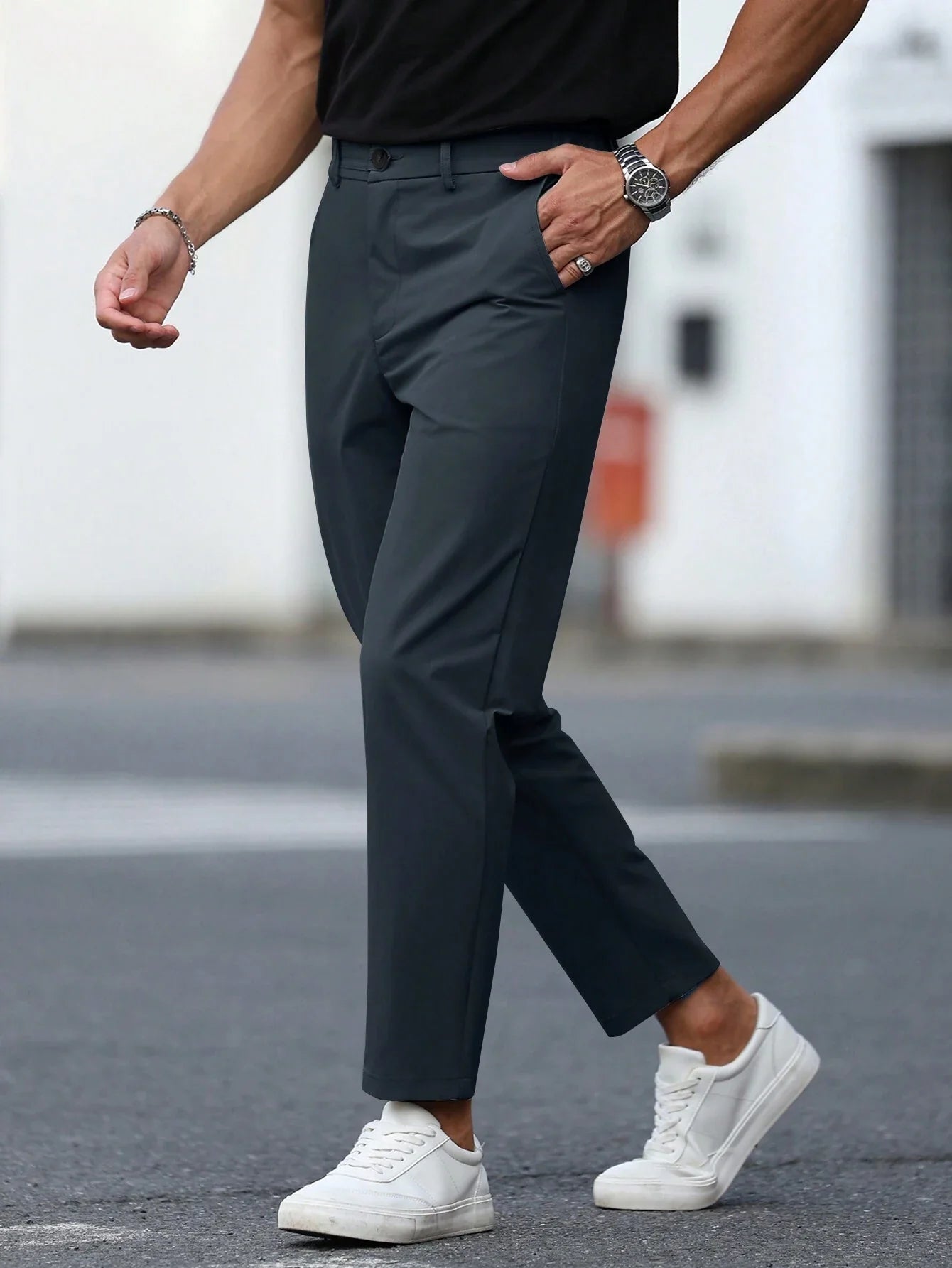 B-Casual Chino Donker Blauw