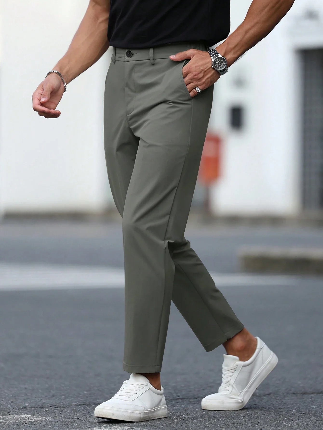 B-Casual Chino Grijs