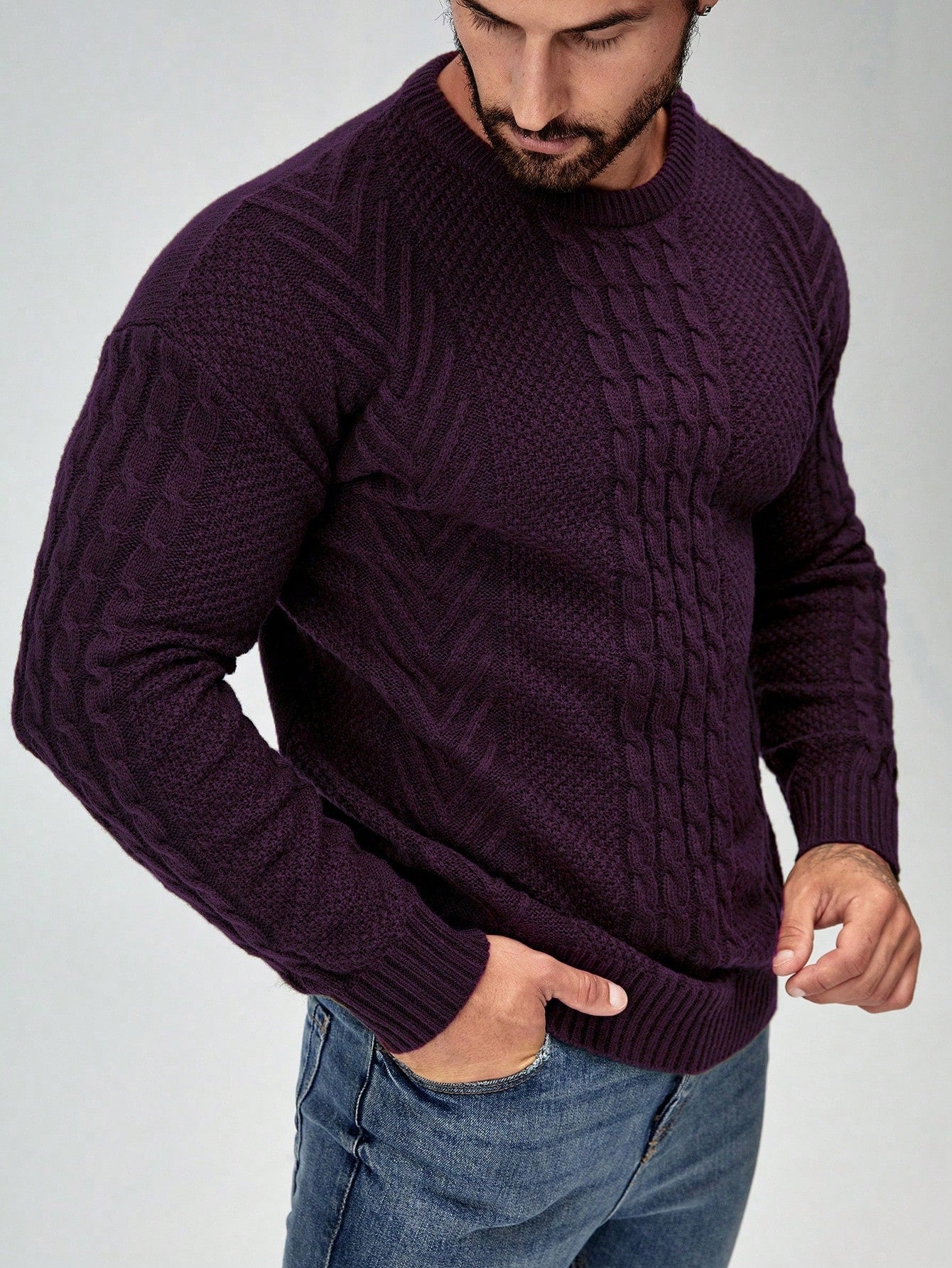 SavvyKnit Men's Sweater Donkergroen
