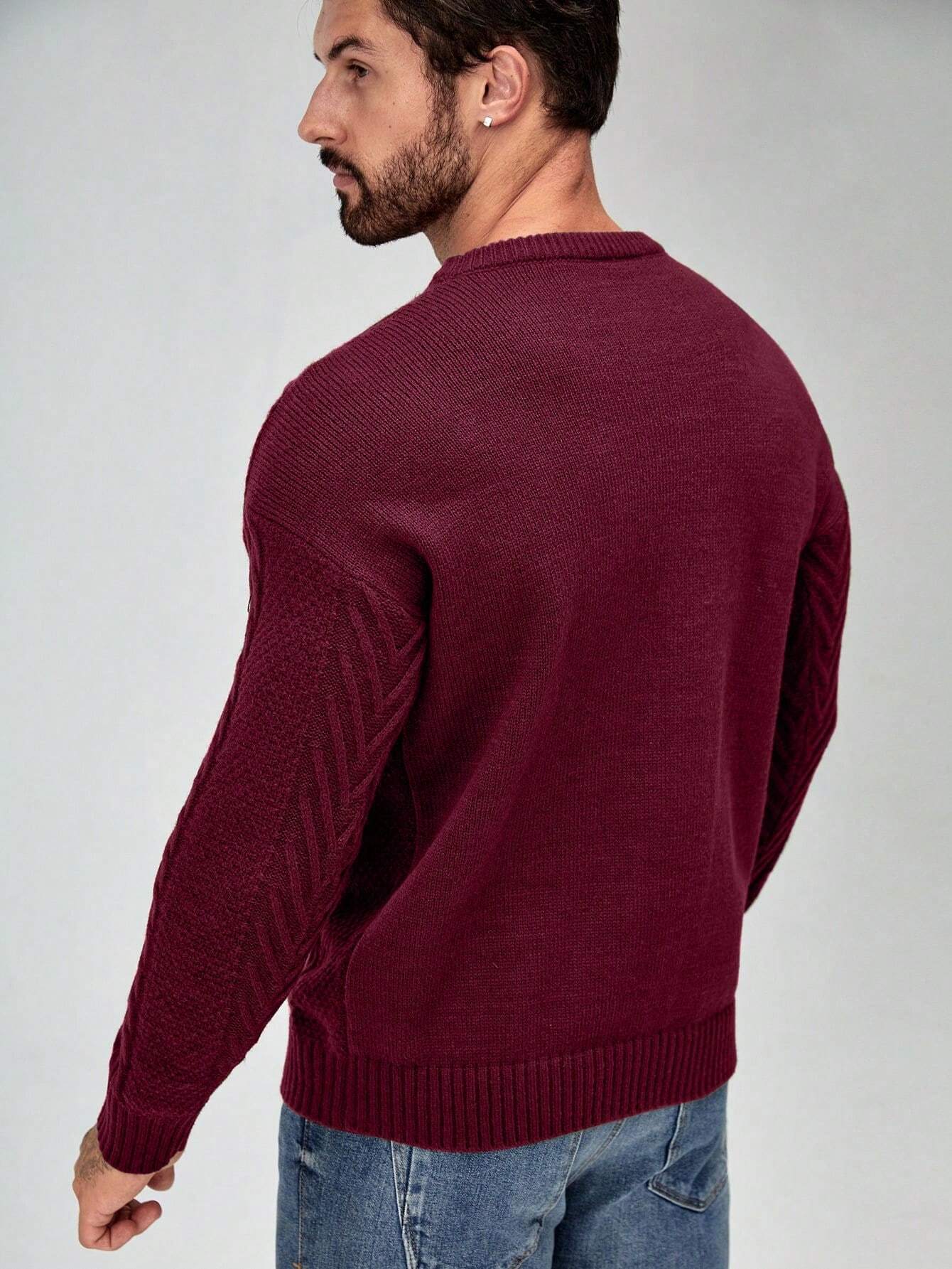 SavvyKnit Men's Sweater Bordeaux