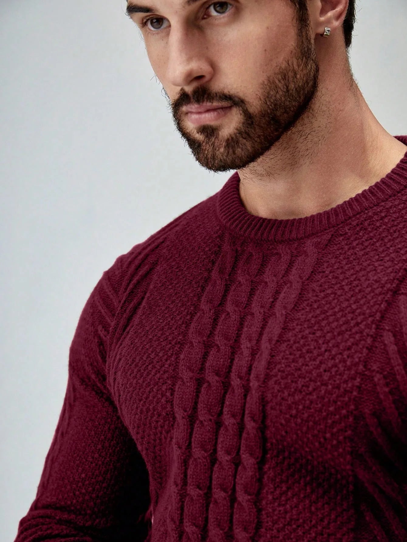 SavvyKnit Men's Sweater Bordeaux