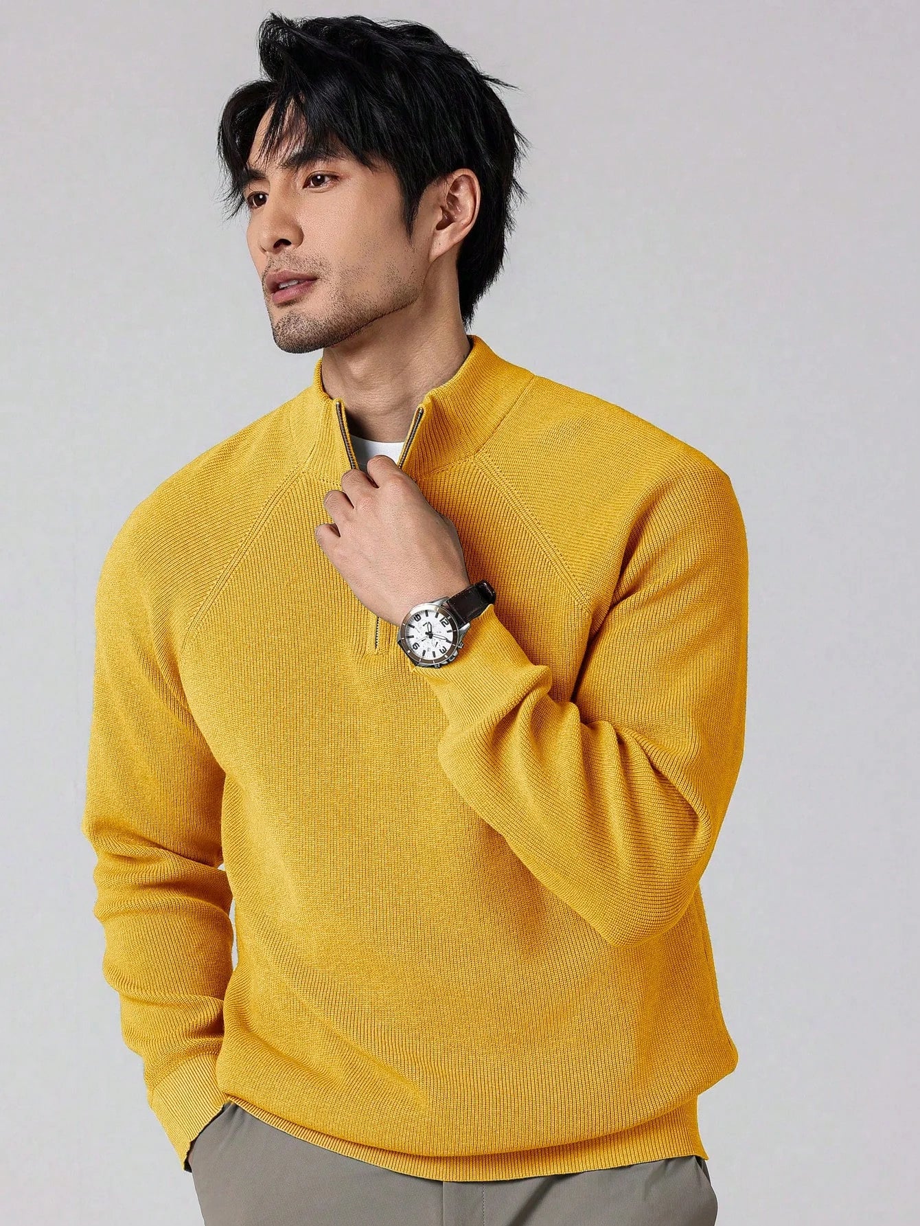 SwiftZip Men's Sweater Geel