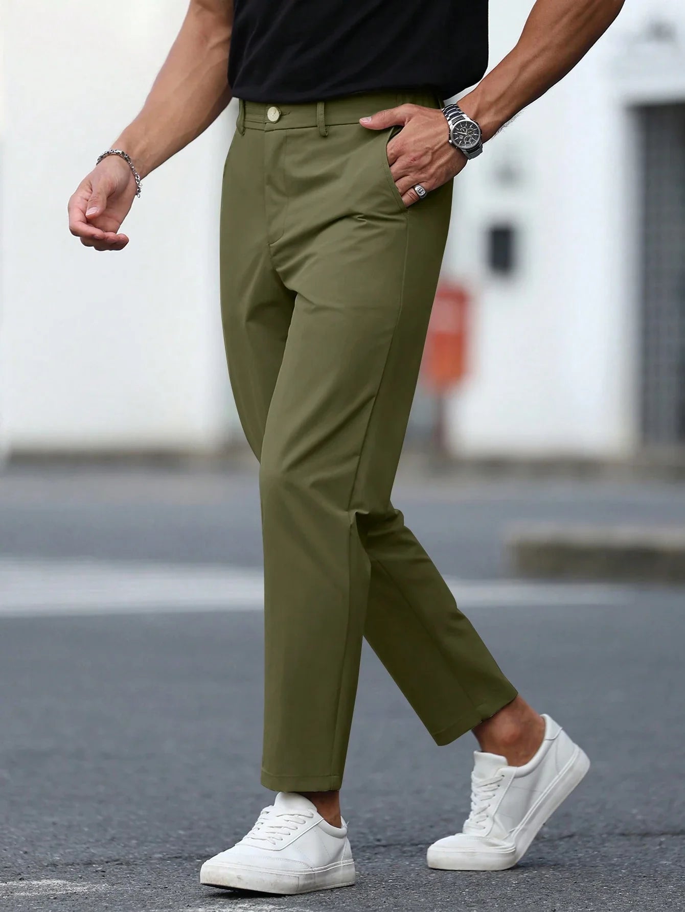 B-Casual Chino Leger Groen
