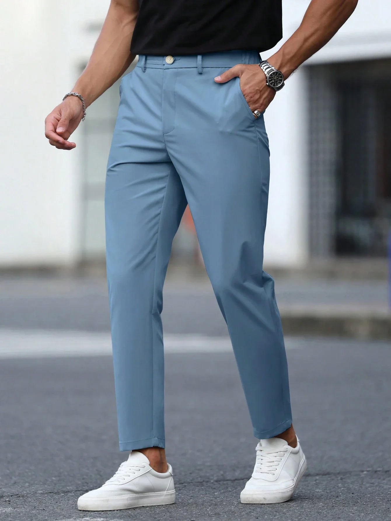 B-Casual Chino Baby Blauw