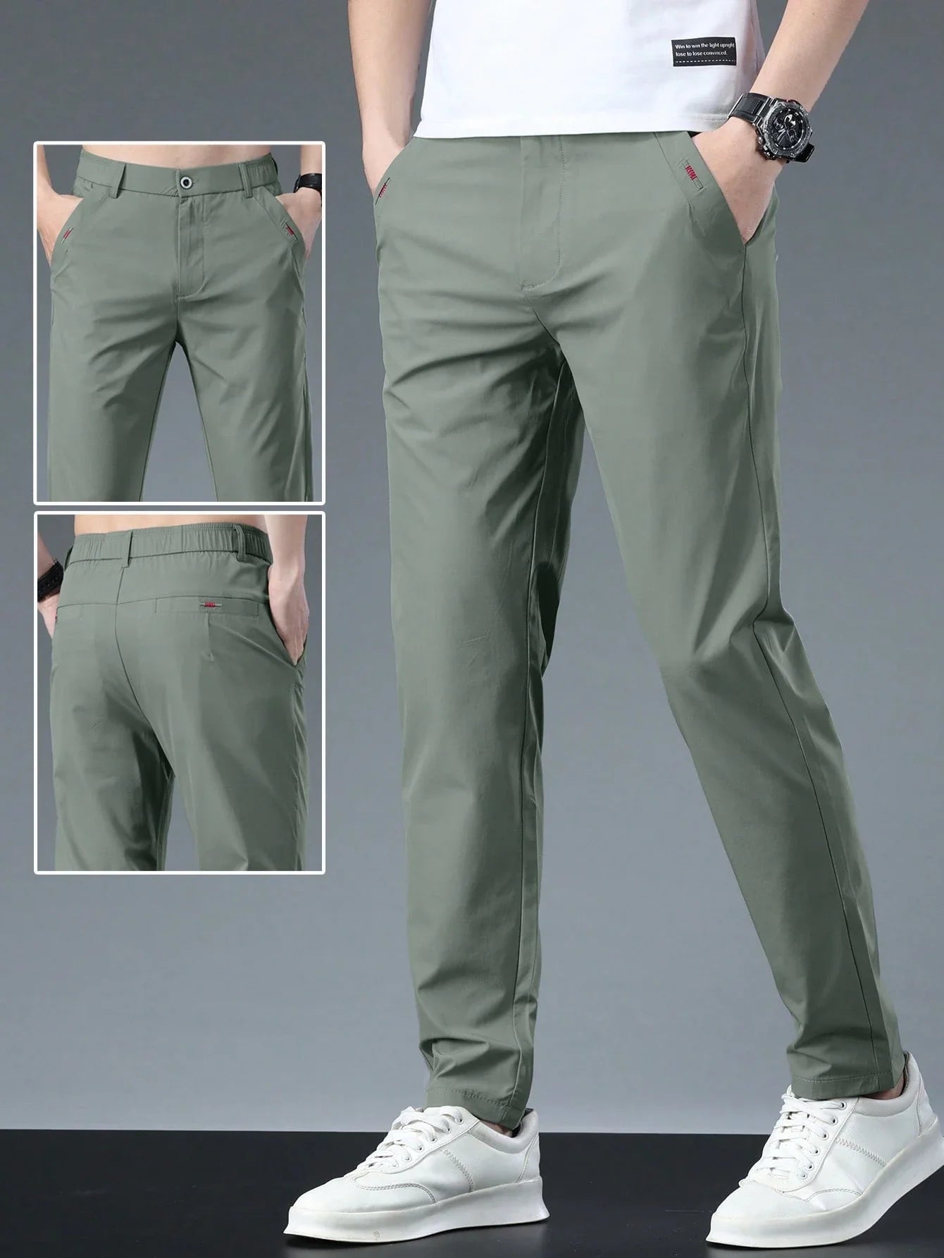 B-Taperedstretch Olijfgroen