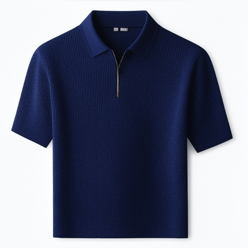 Brennello Knit Polo TM Blauw
