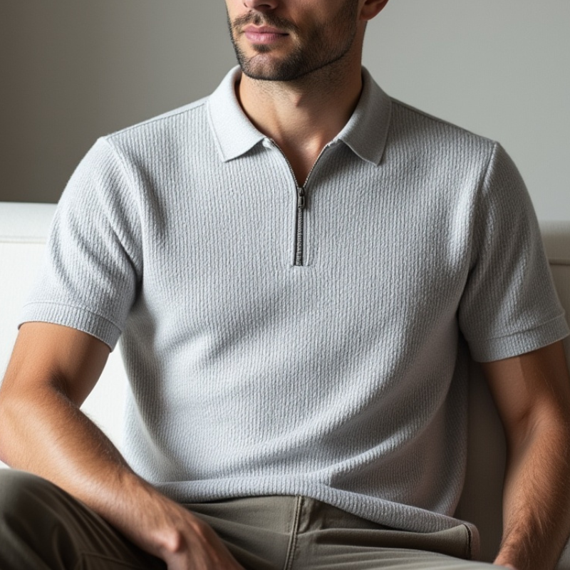 Brennello Knit Polo TM Blauw