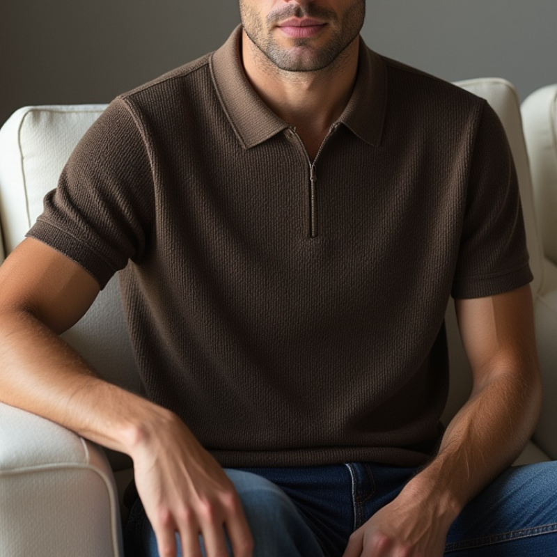 Brennello Knit Polo TM Blauw