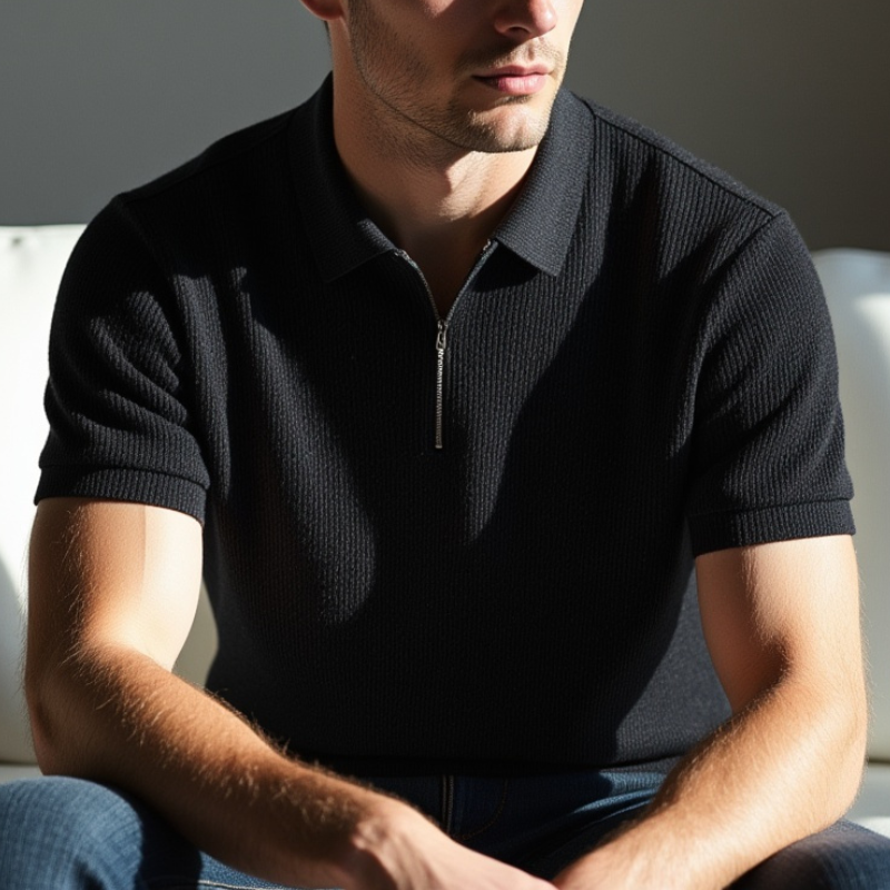 Brennello Knit Polo TM Blauw