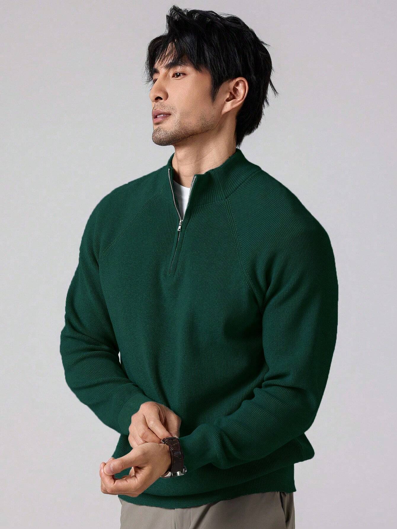 SwiftZip Men's Sweater Donkergroen