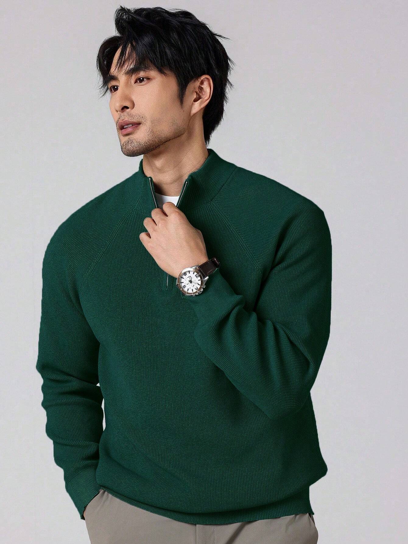 SwiftZip Men's Sweater Donkergroen