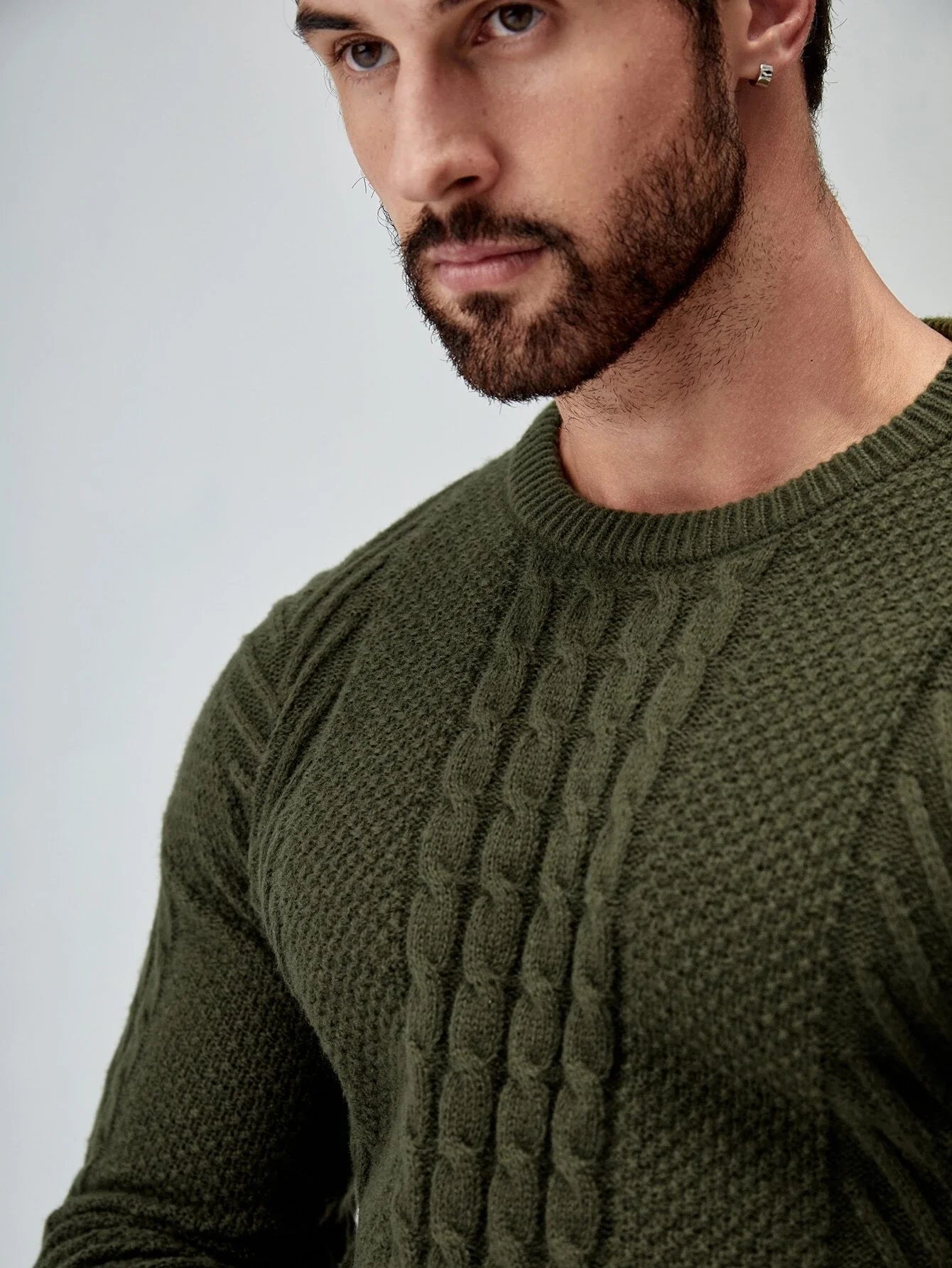 SavvyKnit Men's Sweater Donkergroen