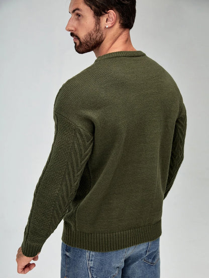 SavvyKnit Men's Sweater Donkergroen