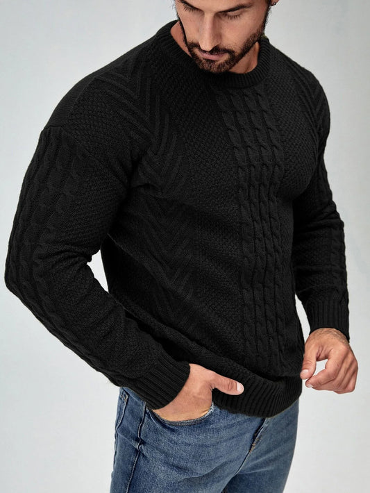 SavvyKnit Men's Sweater Zwart