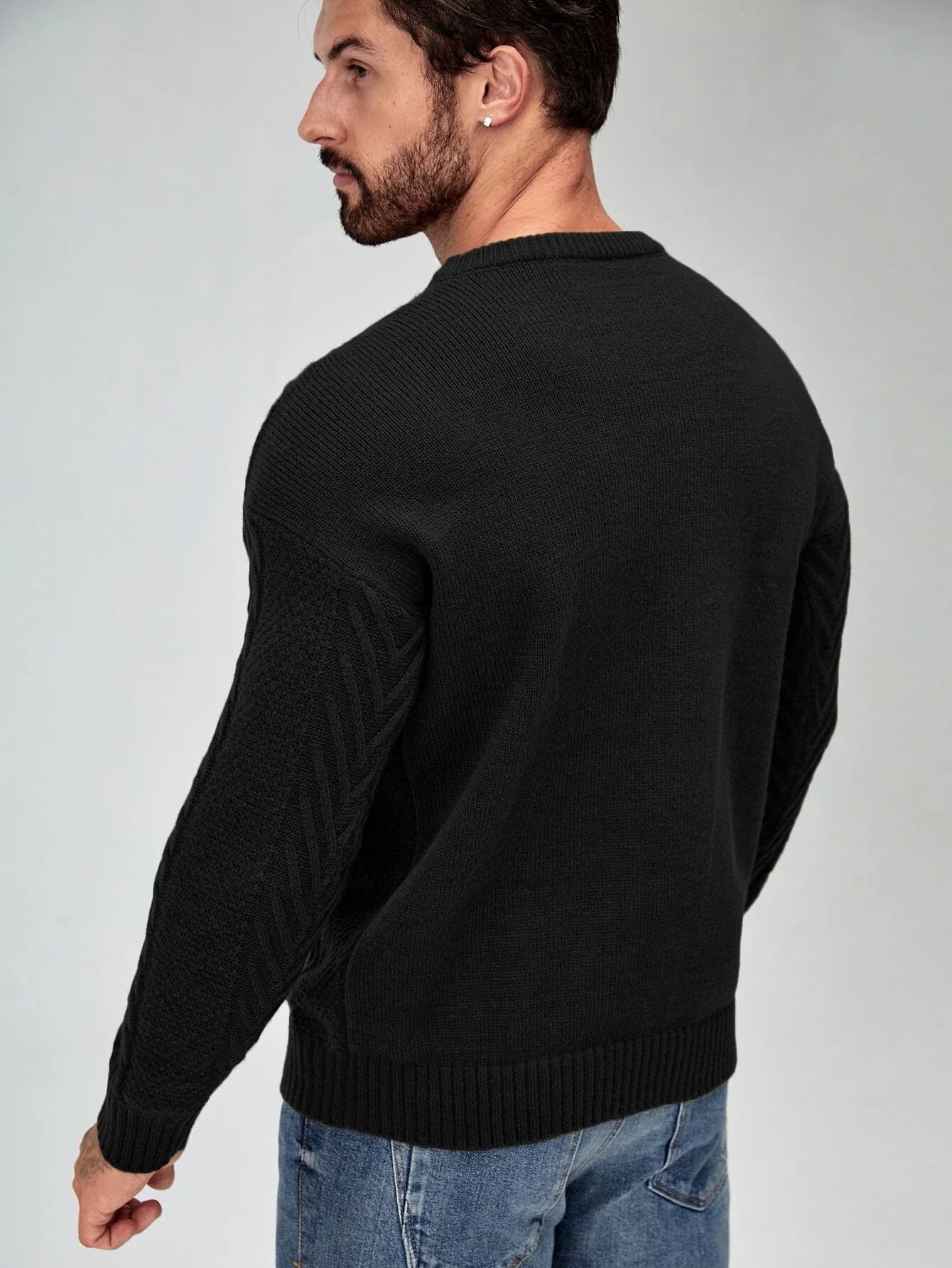 SavvyKnit Men's Sweater Zwart