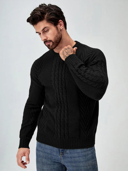 SavvyKnit Men's Sweater Zwart