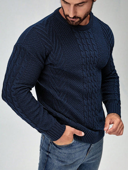 SavvyKnit Men's Sweater Donkergroen