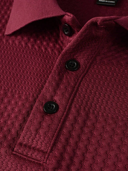 B-longsleeve TM Luxe Polo Bordeaux