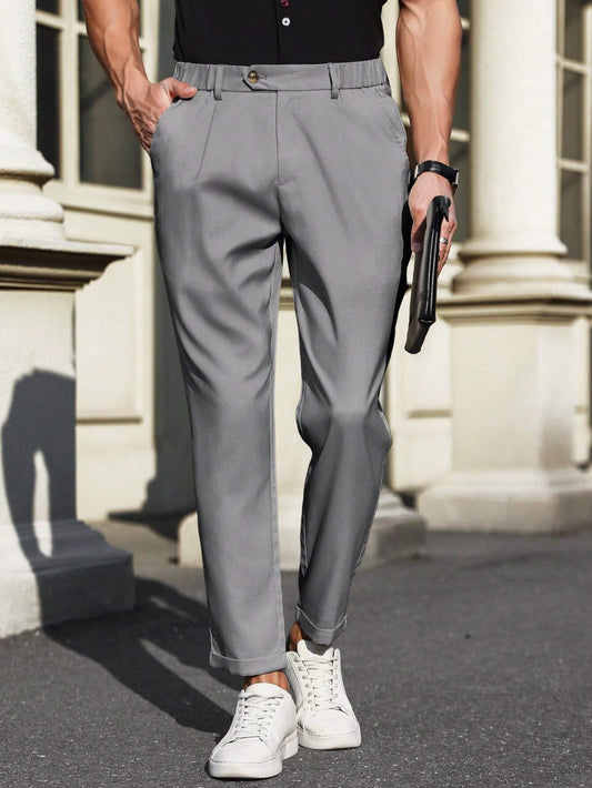 EleganceFit™ Casual Trousers Grijs