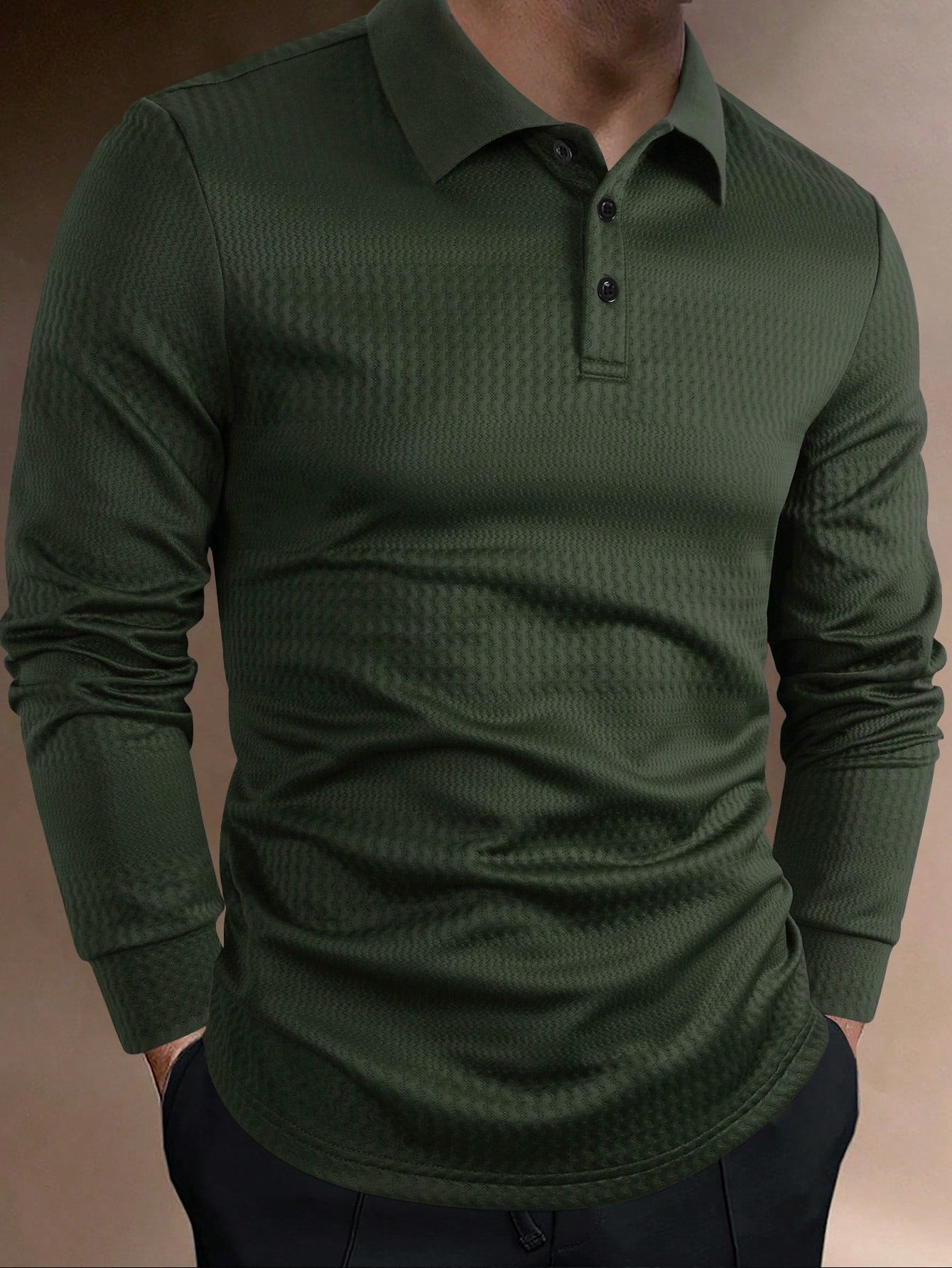 B-longsleeve TM Luxe Polo Abrikoos
