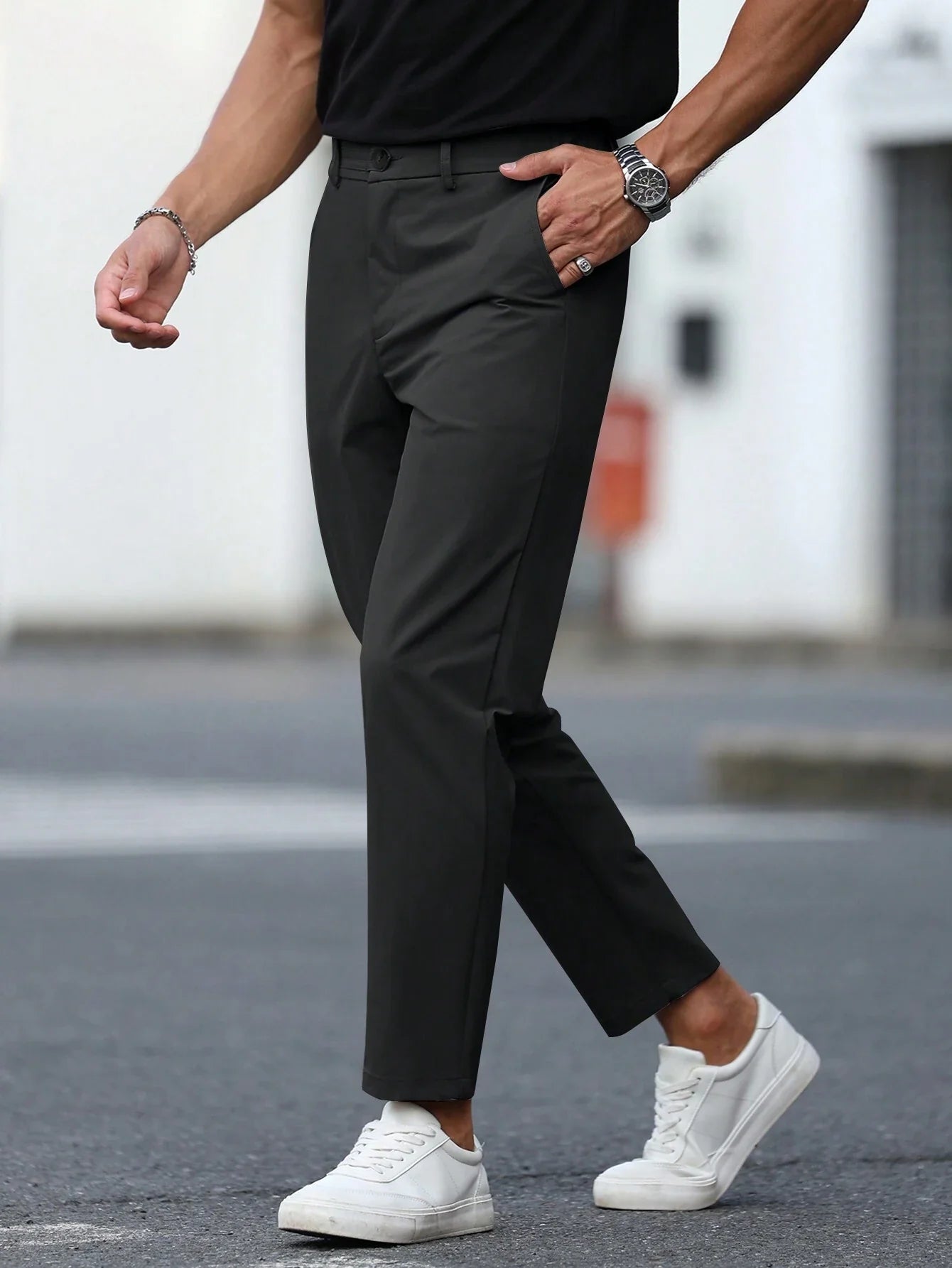 B-Casual Chino Zwart