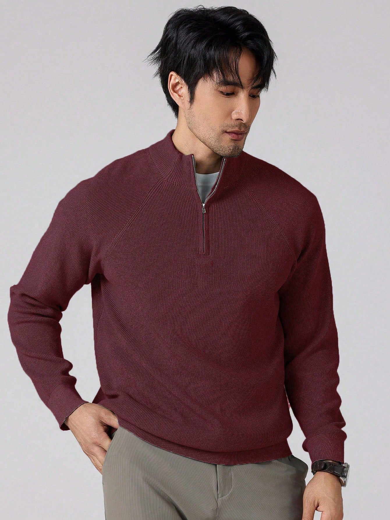 SwiftZip Men's Sweater Lichtblauw
