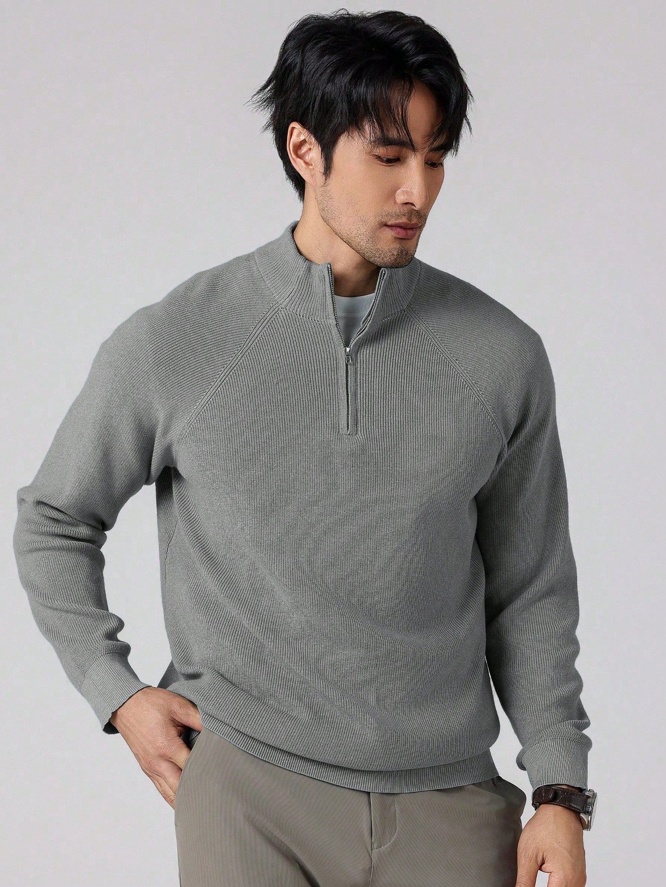 SwiftZip Men's Sweater Lichtblauw
