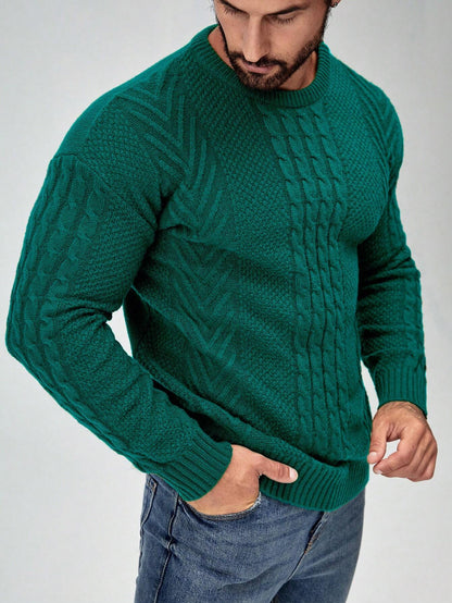 SavvyKnit Men's Sweater Munt groen