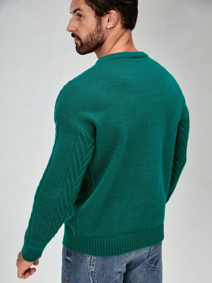 SavvyKnit Men's Sweater Munt groen