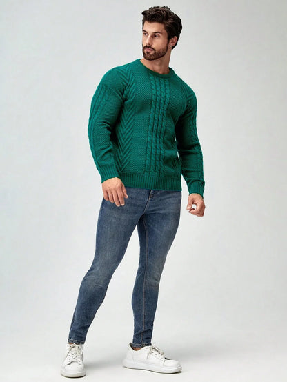 SavvyKnit Men's Sweater Munt groen