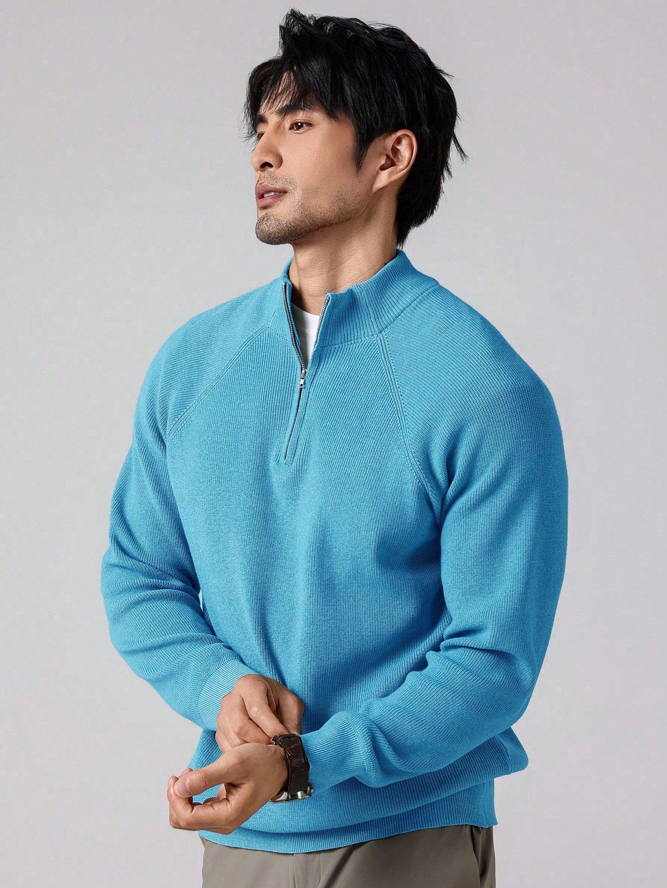 SwiftZip Men's Sweater Lichtblauw