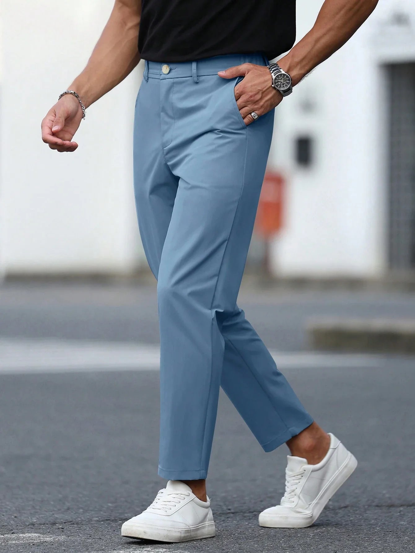 B-Casual Chino Baby Blauw