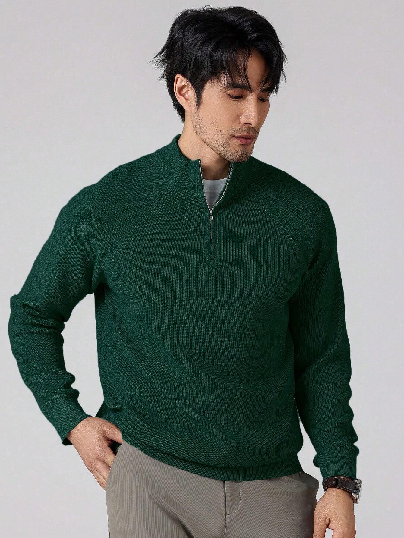 SwiftZip Men's Sweater Donkergroen